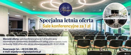 Sale konferencyjne za 1 zł? Nowa promocja Hotelu Great Polonia Kraków Airport dla użytkowników MiejscaKonferencyjne.pl